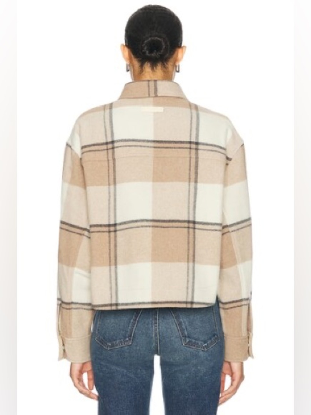 NWT Canada Goose Almandine Cropped Plaid Wool Shirt Jacket Desert Sand M - Picture 5 of 14